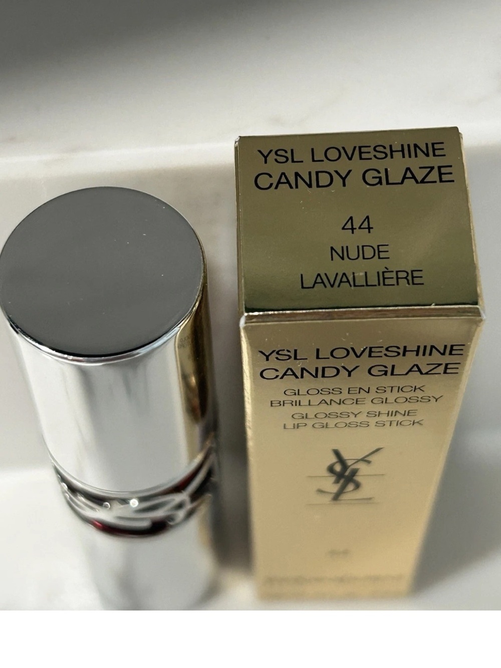 YSL Loveshine Candy Glaze Lip Gloss Stick~44 Nude Lavalliere 3.2g Full Size New - Picture 3 of 4